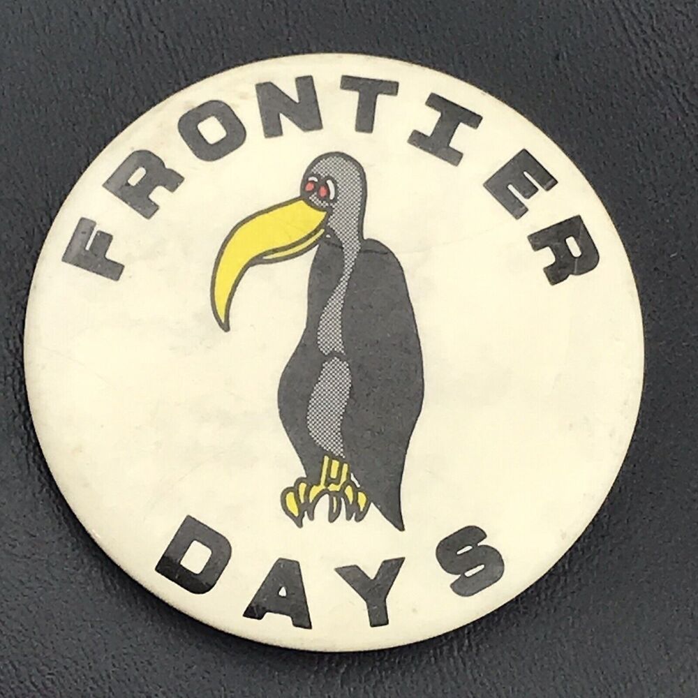Frontier Days Black Crow Pin Button Pinback Vintage Festival
